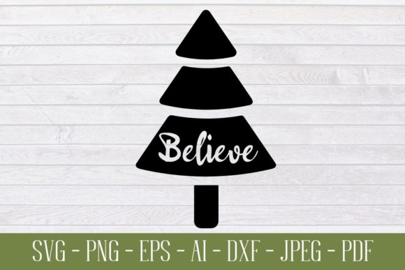Believe Christmas Tree SVG: Fresh Illustrations