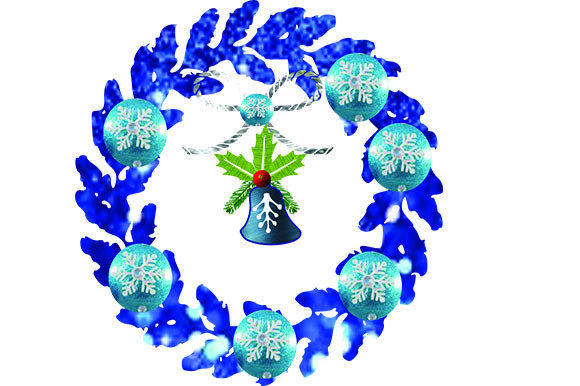 Blue Christmas Wreath: Fresh Illustrations for Sellers