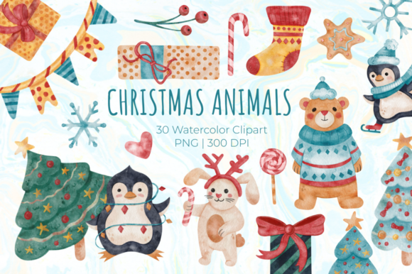 Christmas Animals Watercolor Illustrations Review