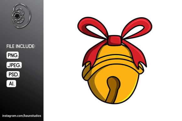 Christmas Bell Cartoon Illustration for Selling