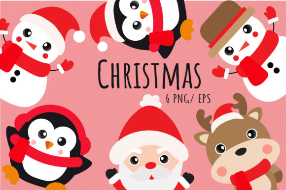 Christmas Cartoon Set Clipart: Fresh Illustrations