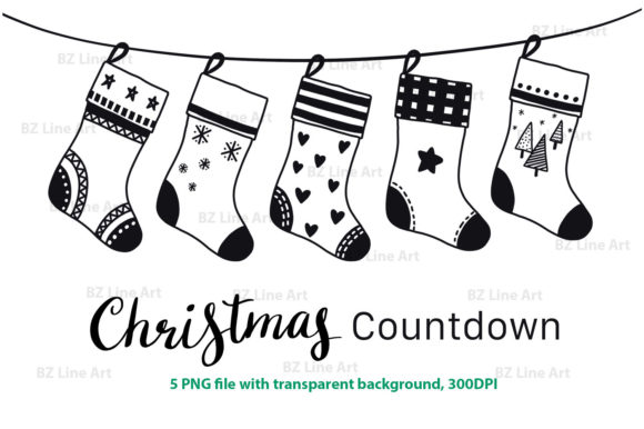 Christmas Countdown Socks: Festive Illustrations for Brands