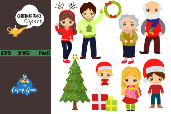 Christmas Family Clipart Bundle: Festive Illustrations