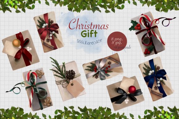CHRISTMAS GIFT Group Watercolor: Festive Illustrations