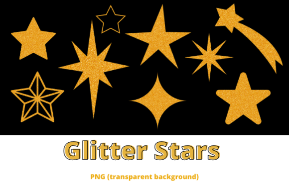 Christmas Glitter Gold Stars: Premium Illustrations