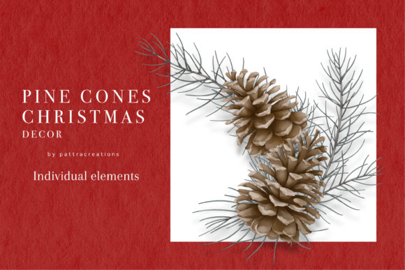 Christmas Pine Cones: Festive Illustrations for Design