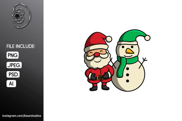 Christmas Santa Cartoon Illustration for Holiday Illustrations