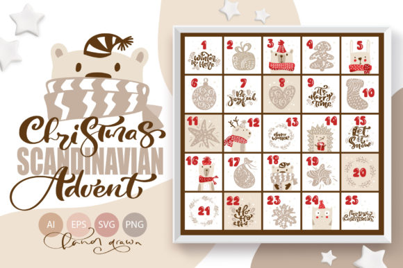 Christmas Scandinavian Advent Illustrations Review