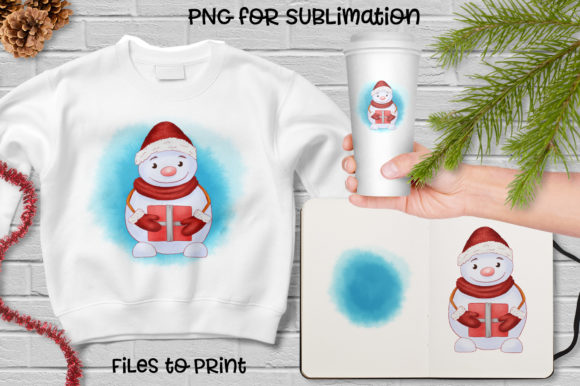 Christmas Snowman Sublimation Design & Illustrations