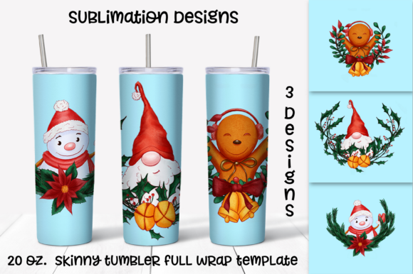 Christmas Sublimation Design Tumbler: Festive Illustrations