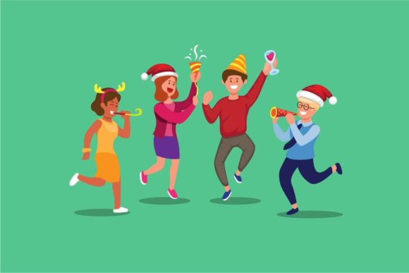 Group People Party Christmas or New Year Illustrations Review