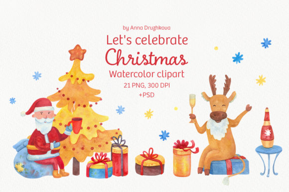 Let's Celebrate Christmas Watercolor: Festive Illustrations