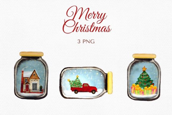 Merry Christmas in a Glass Jar: Festive Illustrations