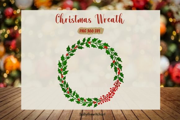 Merry Christmas Wreath & Believe PNG: Festive Illustrations