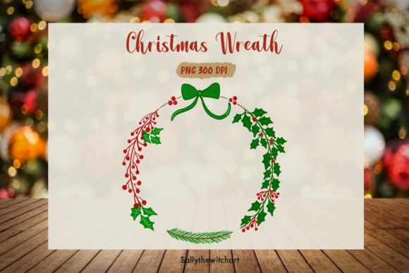 Merry Christmas Wreath, New Year PNG: Festive Illustrations