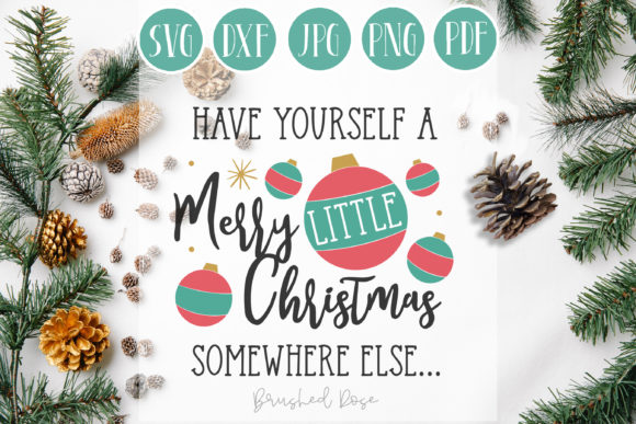Merry Little Christmas Funny Sign: Festive Illustrations