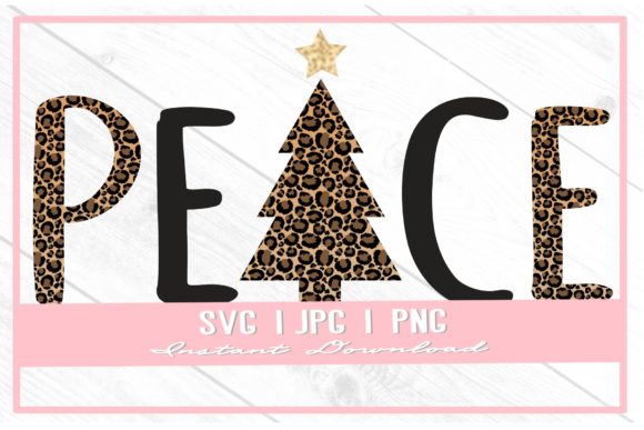 Peace Animal Print Leopard Christmas SVG: Bold Illustrations