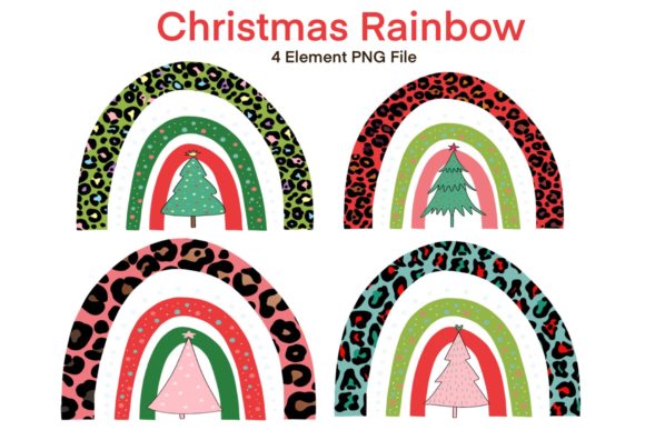 Rainbow Christmas Leopard: Bold Illustrations