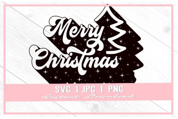 Retro Christmas Tree SVG: Festive Illustrations