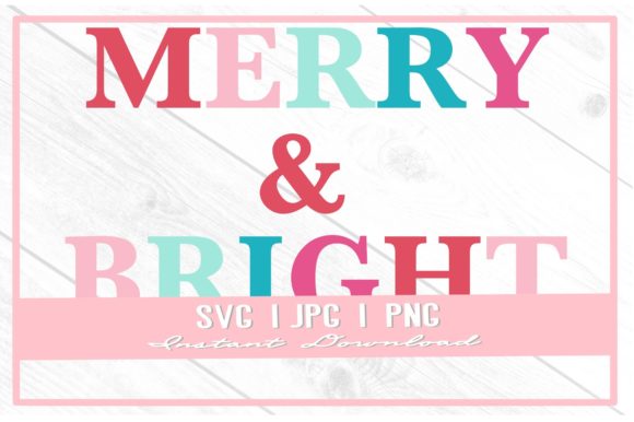 Retro Rainbow Merry Bright Christmas Illustrations Review