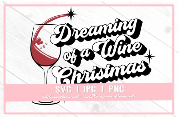 Retro Wine Christmas SVG: Festive Illustrations