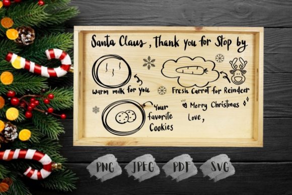 Santa Tray SVG: Festive Illustrations for Crafts