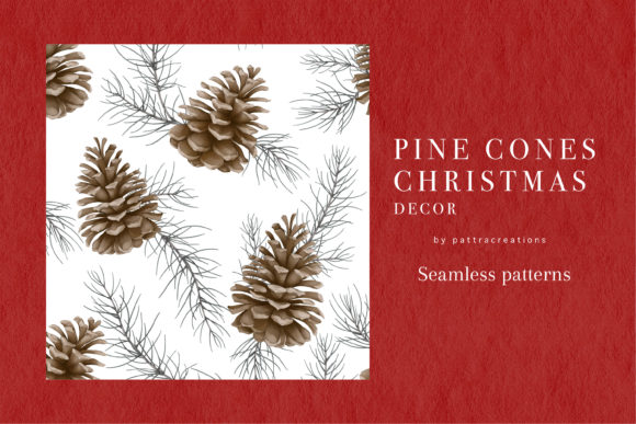 Seamless Christmas Pine Cones: Premium Illustrations